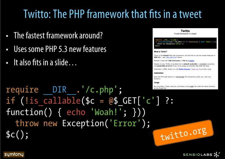 Twitto framework php